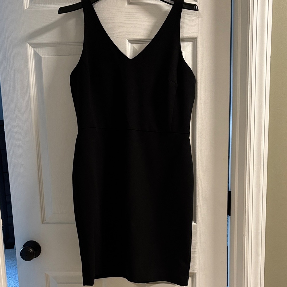 LOFT Black V-Neck Shift Dress